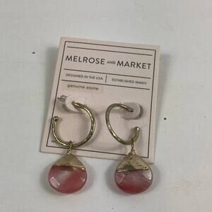 4/$25 NWT Melrose and Market Pink and gold hoop earrings